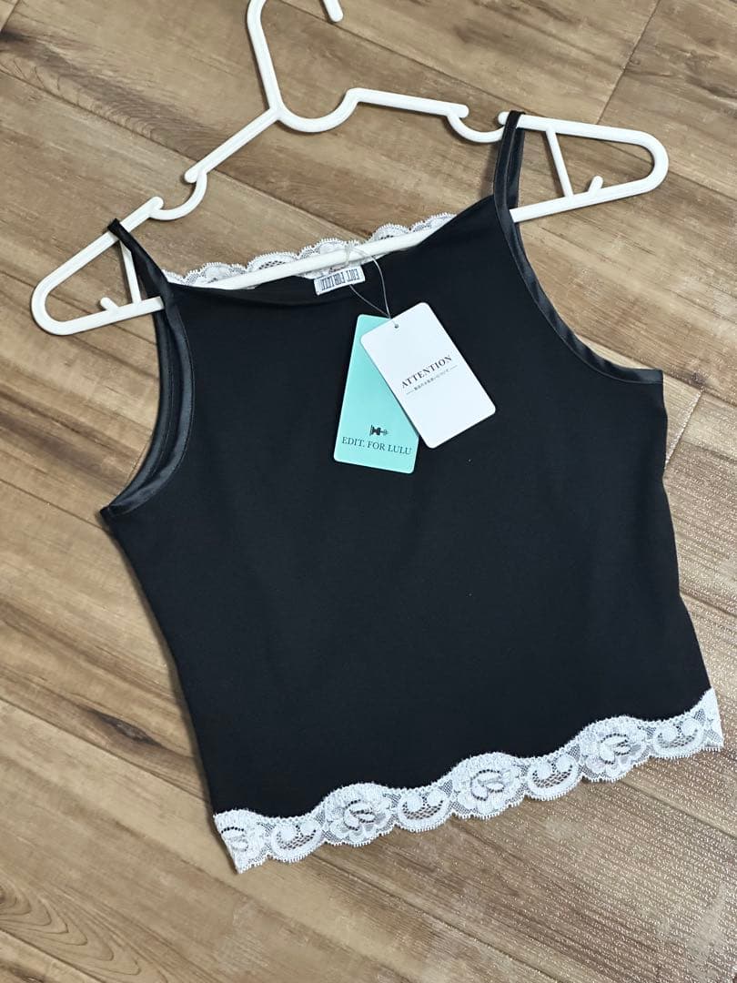 【完売品•タグ付】EDIT.FOR LULUレーストリムキャミソール