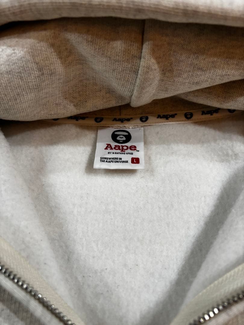 ⭐︎即日発送⭐︎ Aape グレー フルジップ パーカー Lサイズ