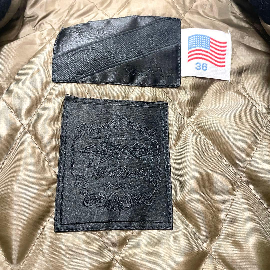 希少　美品　stussy schottブラック ライダースジャケット サイズ36