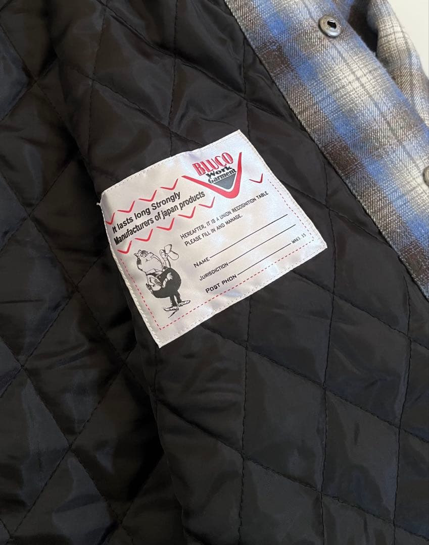 ブルコ THINSULATE キルティング ネルシャツ　フラットヘッド RATS