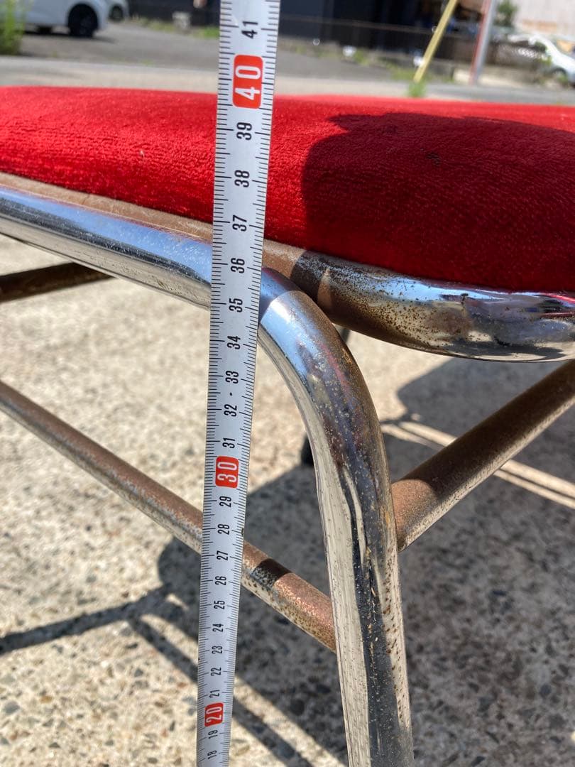 No.185 ゲームセンター　アーケード　チェアー　ゲーセン椅子(赤)2脚セット