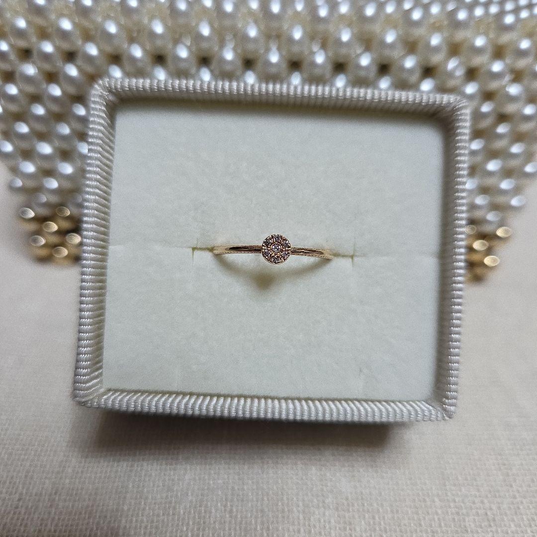 agete K10YG シャンデリア リング ダイヤ