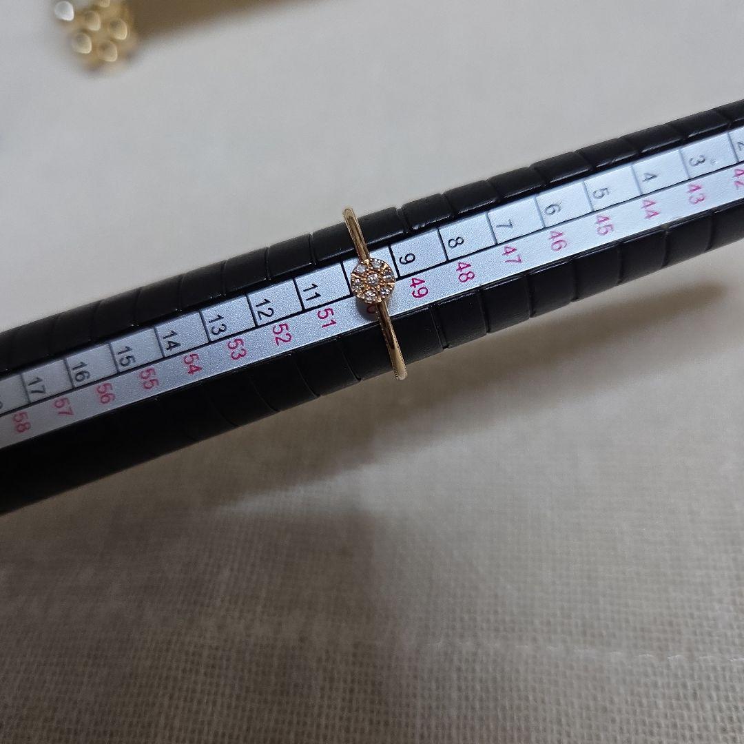 agete K10YG シャンデリア リング ダイヤ