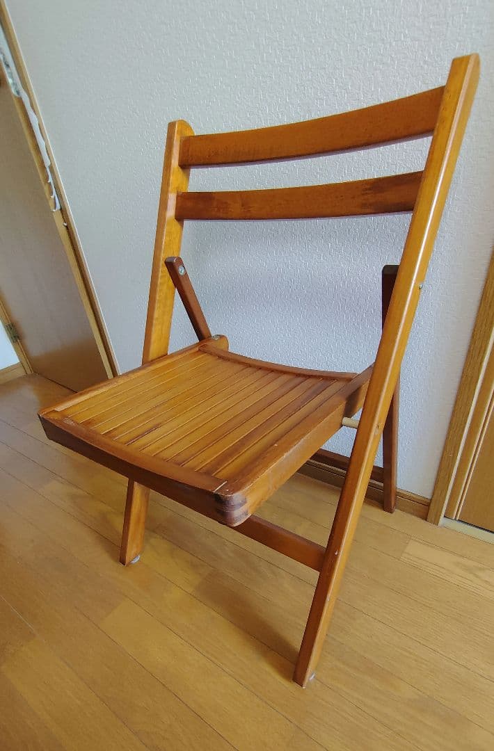 【toutouさま専用】木製折りたたみ椅子 スラットデザイン x２個セット