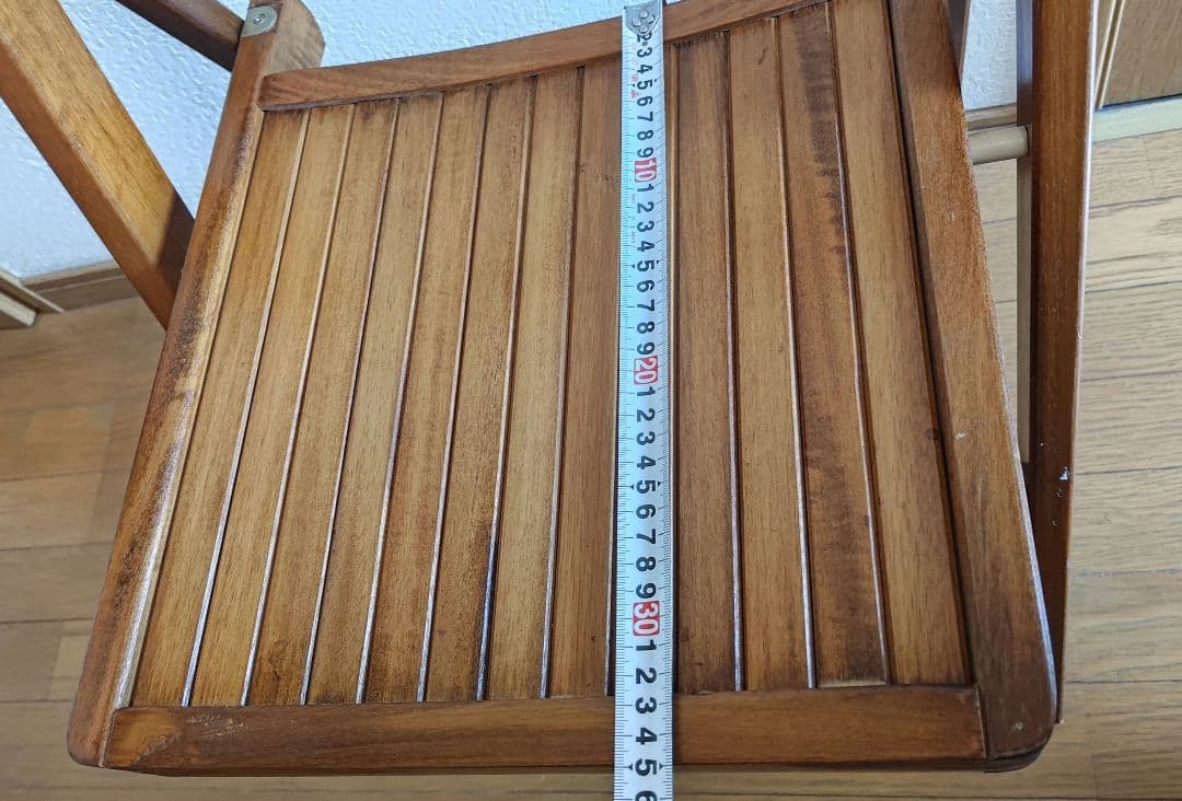 【toutouさま専用】木製折りたたみ椅子 スラットデザイン x２個セット