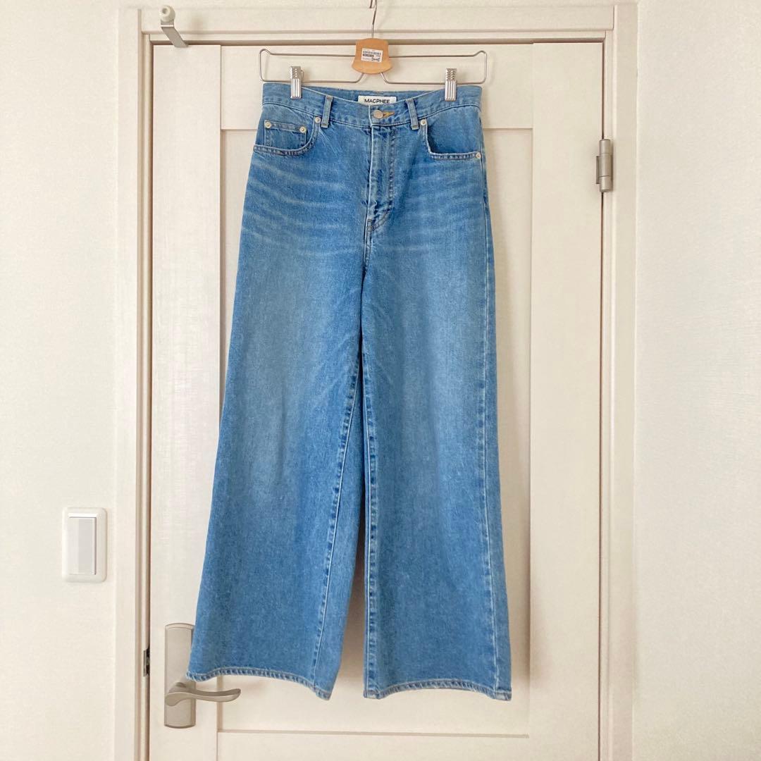 トゥモローランド マカフィー デニムワイドストレートパンツ ライトブルー 34