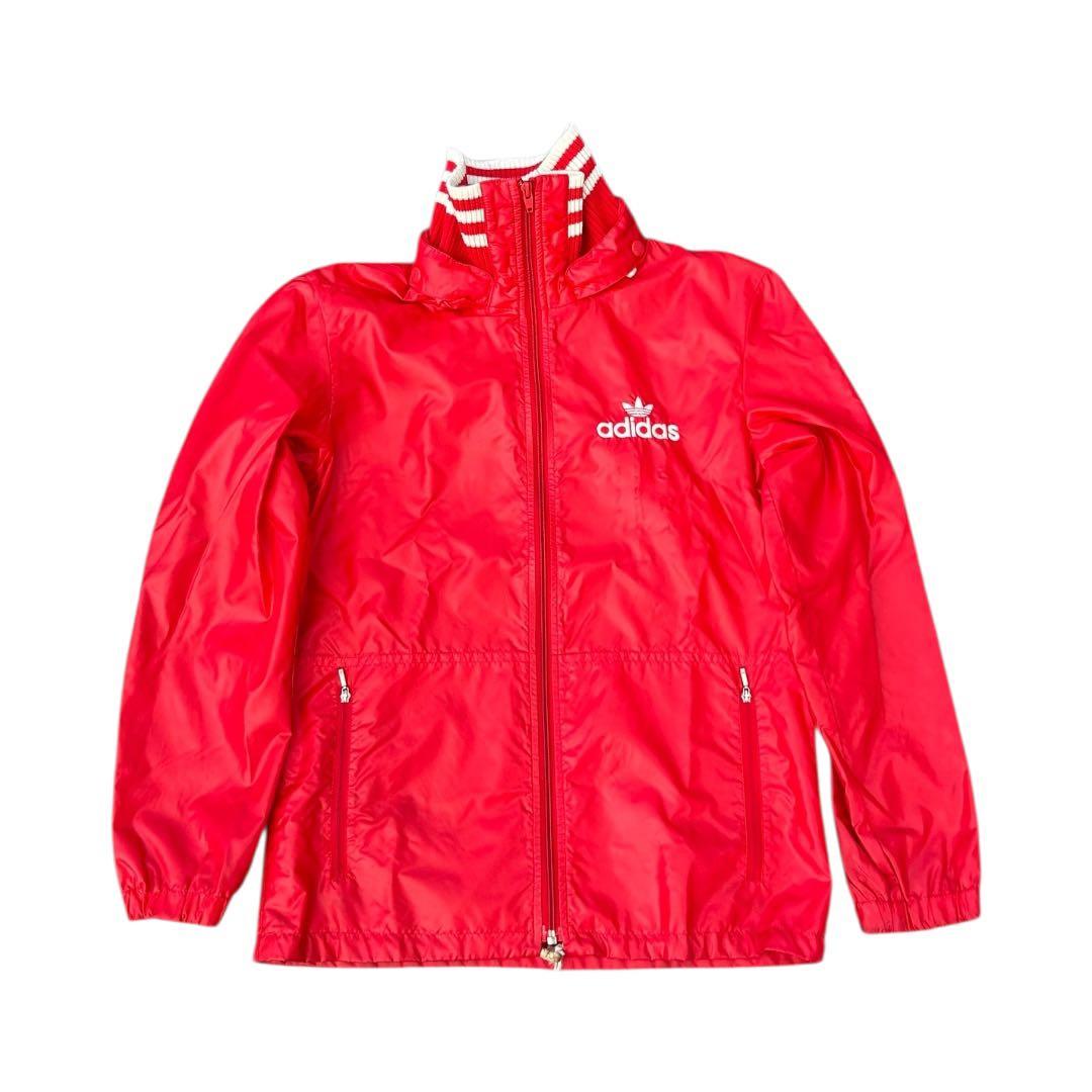 80s adidas デサント製 ナイロンジャケット 赤 M 日本製