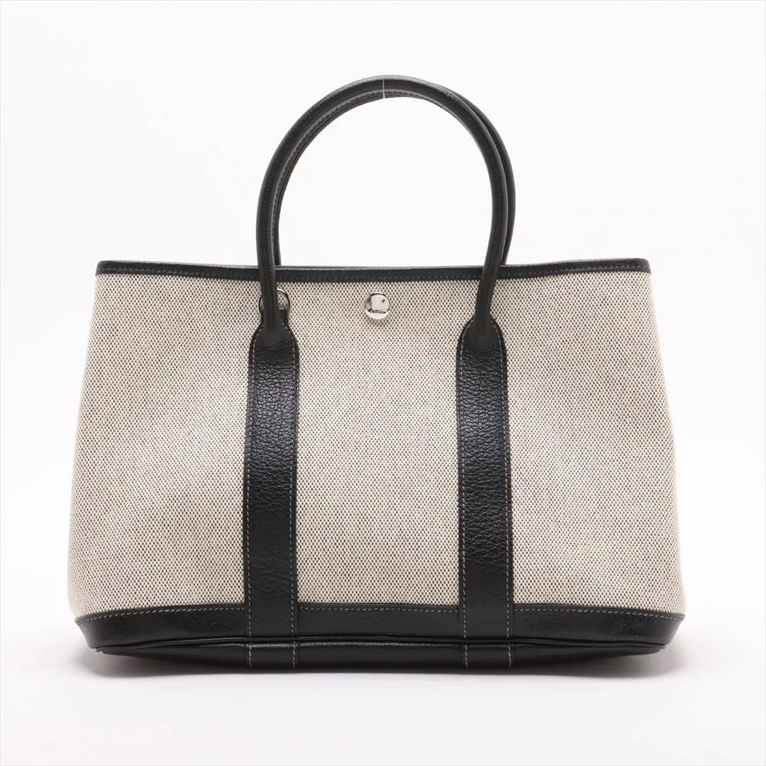 エルメス ガーデンパーティーTPM ブラック×ナチュラル ショルダー付　正規品