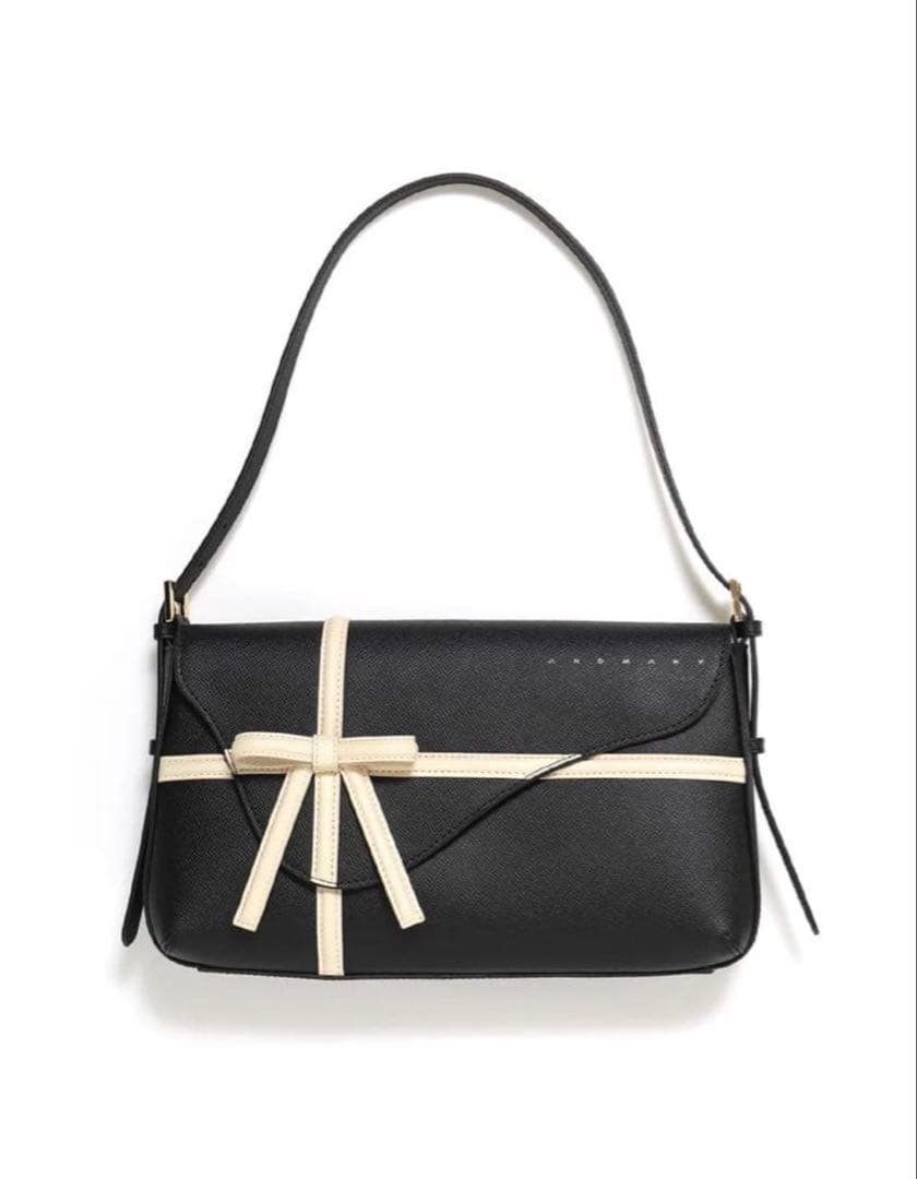 バッグ BLK ANDMARY VALENTINE RIBBON LEATHER BAG