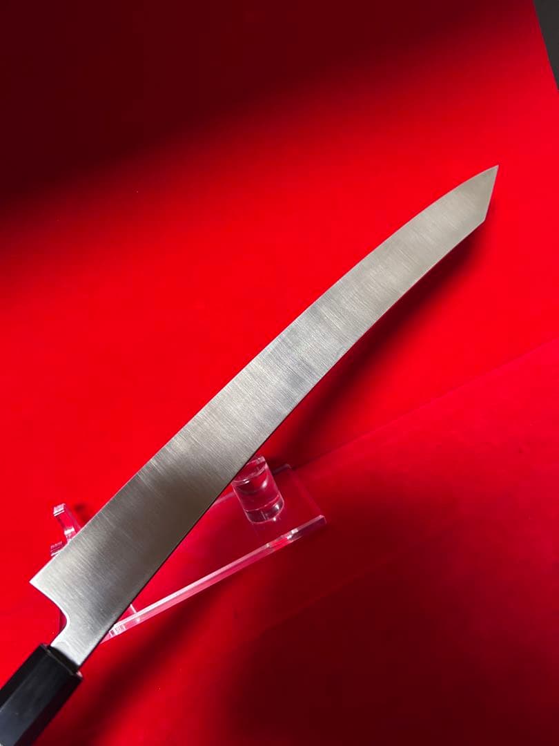 01567 包丁　剣型切付　尺三　鏡面仕上げ　切味抜群　箱付　未使用品