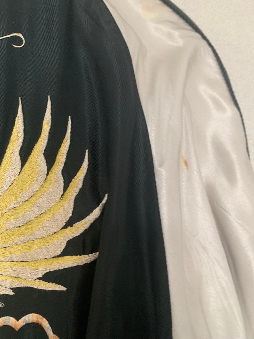 marcoスカジャン ピンク/黒 刺繍デザイン