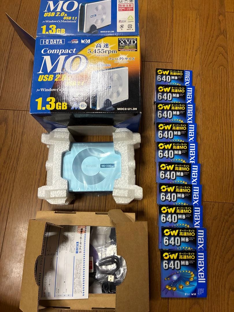 I-O DATA MOドライブ 1.3GB MOC2-U1.3H 高速MO10個