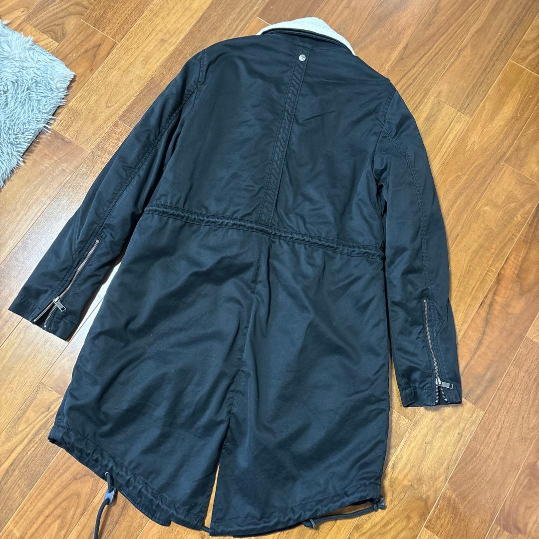 DIESEL☆ブラック モッズコート　ボアキルティングライナー付き☆美品