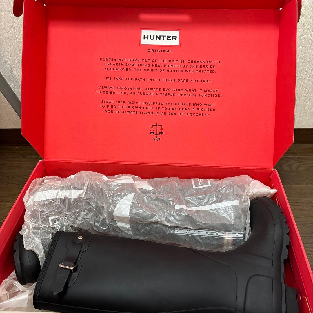 Hunter ブラック ロングブーツ　レインブーツ　ハンター25