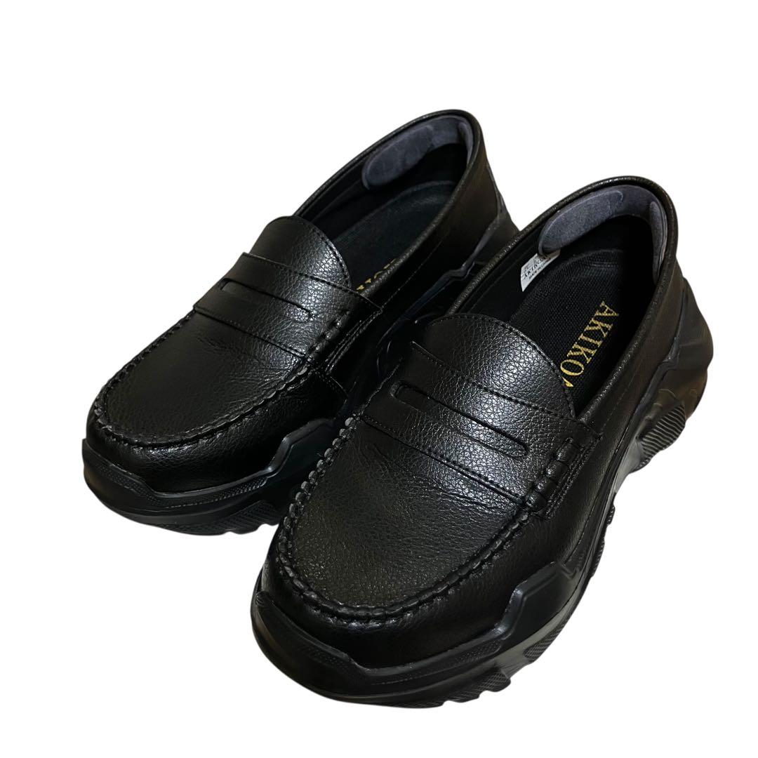 アキコアオキ Gravity 厚底 ローファー レザー 黒 23cm Y2K