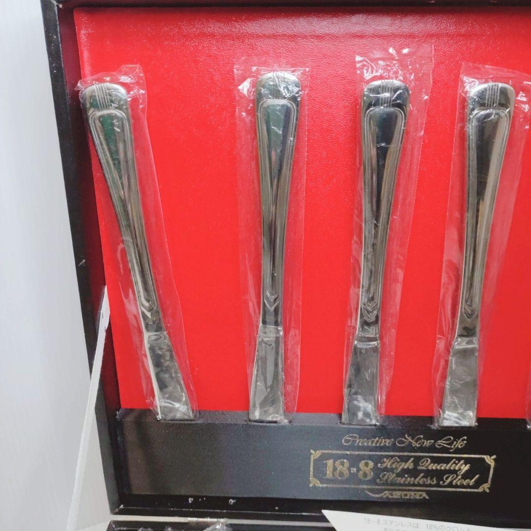 【未使用品】AZUMA 18-8 ステンレスカトラリーセット 50本
