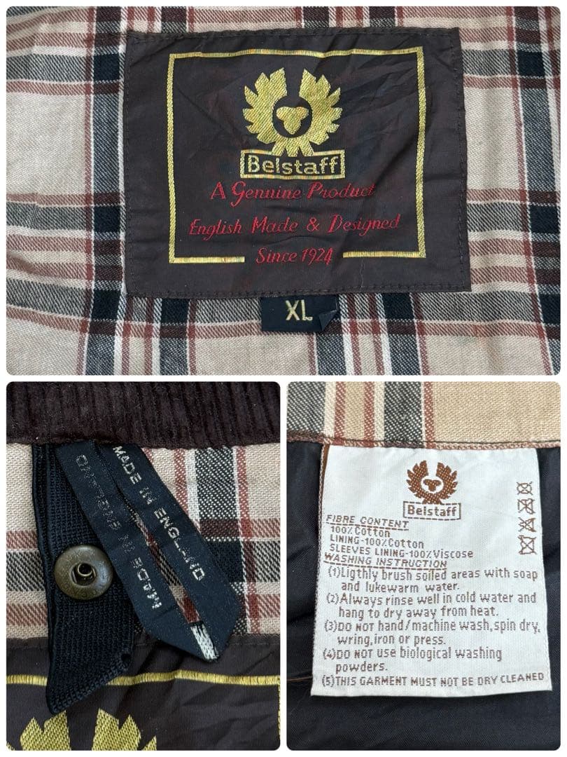 ベルスタッフ　イングランド製　トライアルマスタージャケット　オイルド　XL