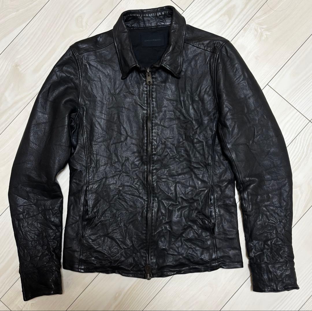専用junhashimoto ブラックレザーシングルライダースジャケット