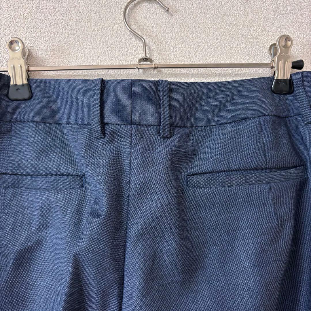 洋服の青山 HILTON スーツ3点セット 丈長め ワイドパンツ ネイビー 青