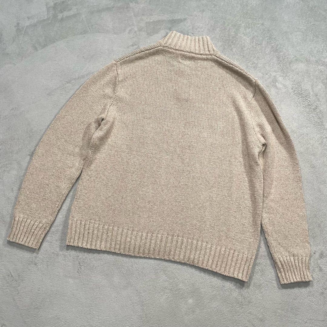 ポロラルフローレン　モックネックニット　セーター　ベージュ　XXL
