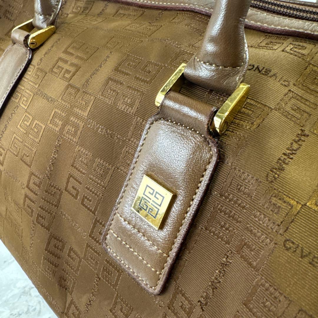 デッドストックGIVENCHY ジバンシィ 総柄ジャガード×本革 ボストンバッグ