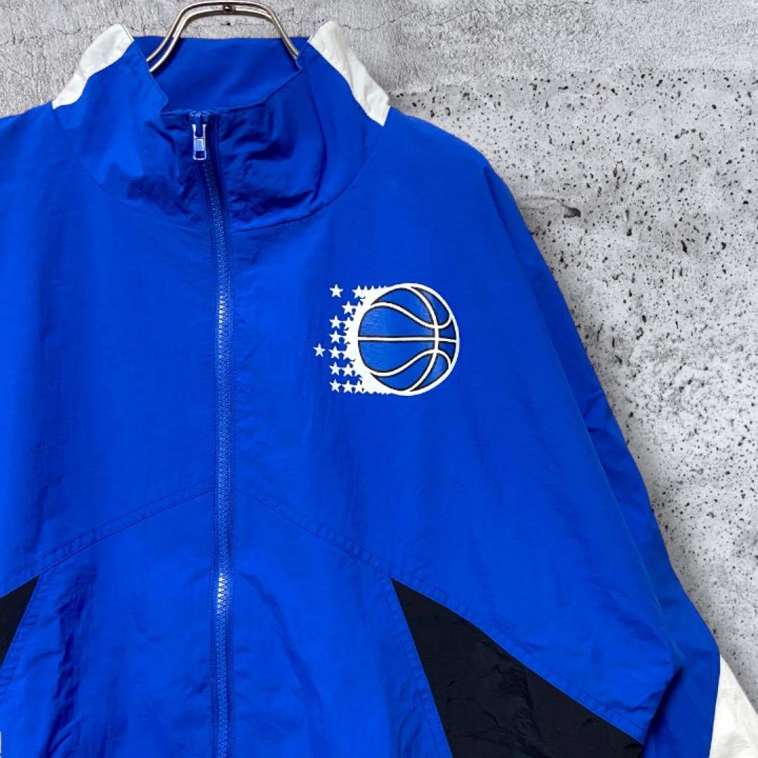 【希少XL】ミッチェル&ネス マジック ナイロンジャケット 青白黒 マルチカラー