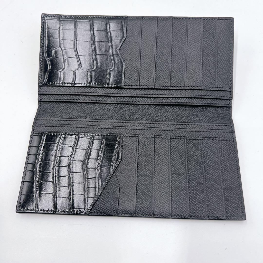 【新品未使用】ボナベンチュラ 長財布 ノブレッサ×エンボスクロコレザー ブラック
