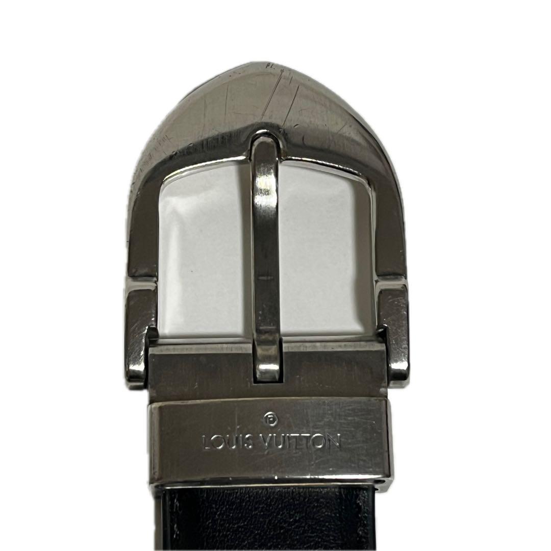 LOUIS VUITTON サンチュール ベルト レザー シルバー A963