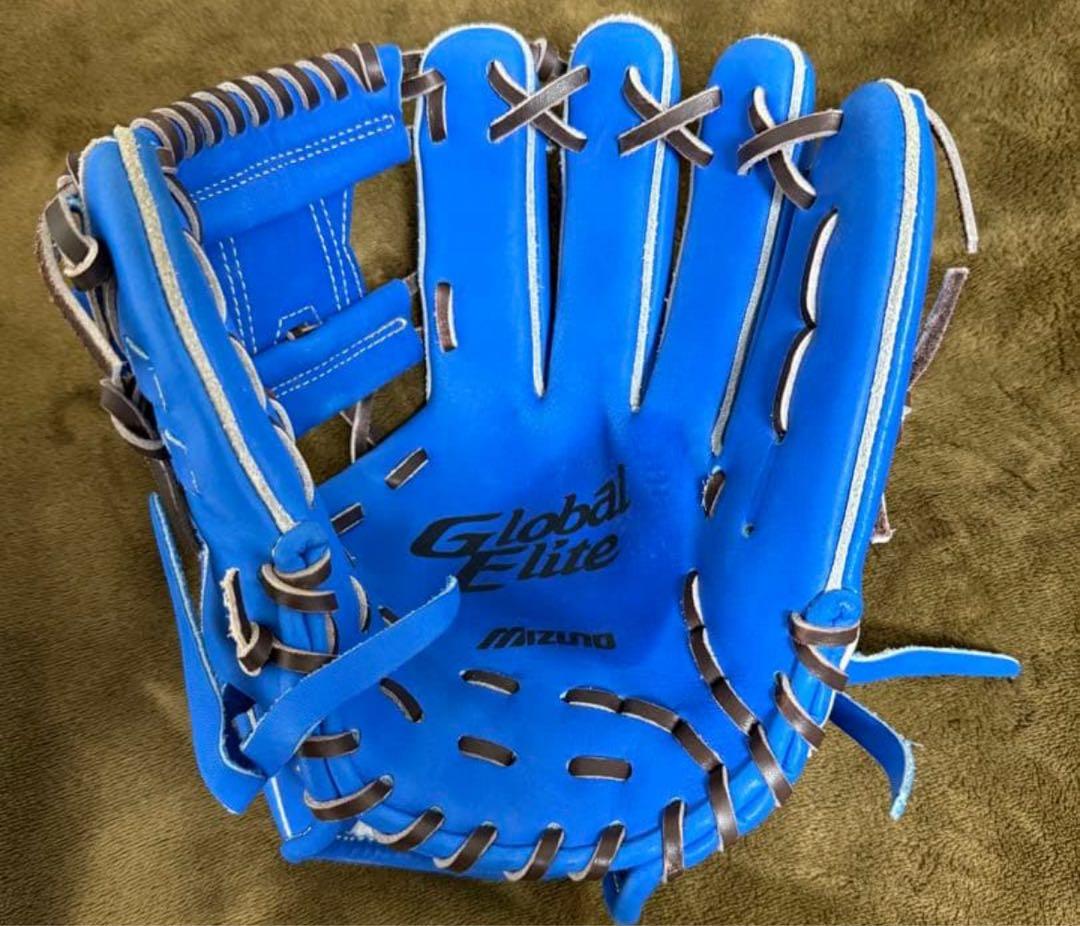 Mizuno Global Elite 軟式グローブ 青