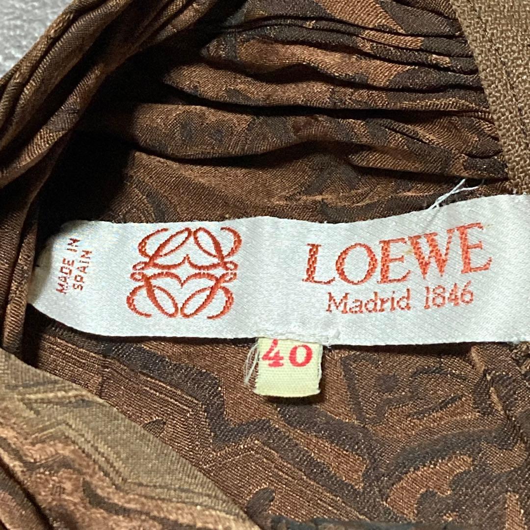 希少　ロエベ　LOEWE (40) ブラウス　トップス　総柄　シルク100%