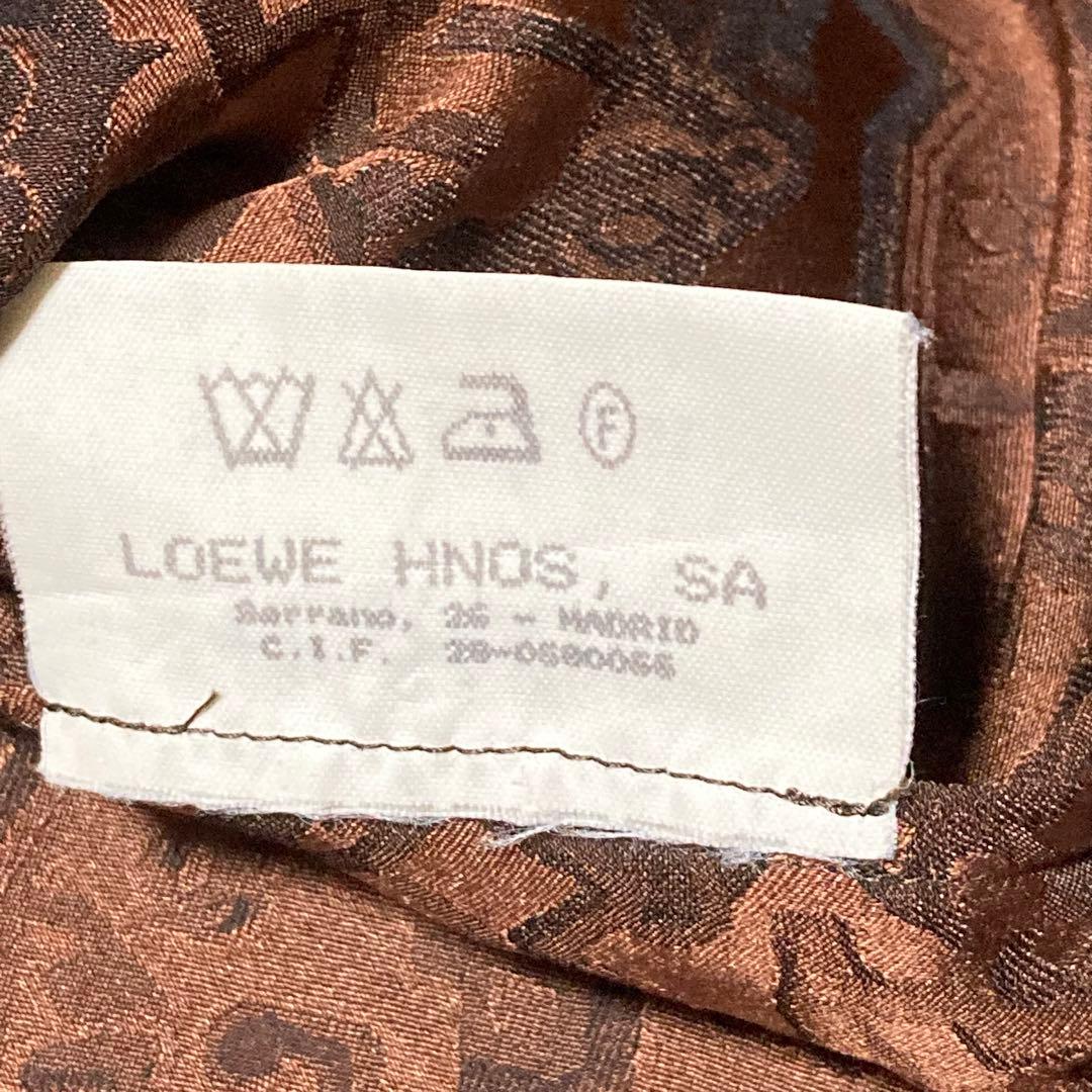 希少　ロエベ　LOEWE (40) ブラウス　トップス　総柄　シルク100%