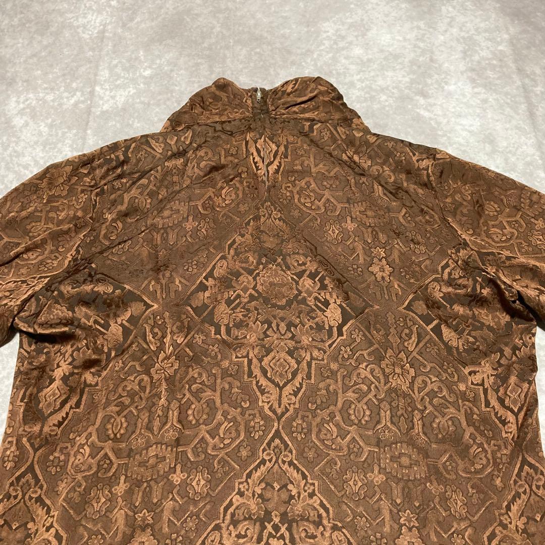 希少　ロエベ　LOEWE (40) ブラウス　トップス　総柄　シルク100%