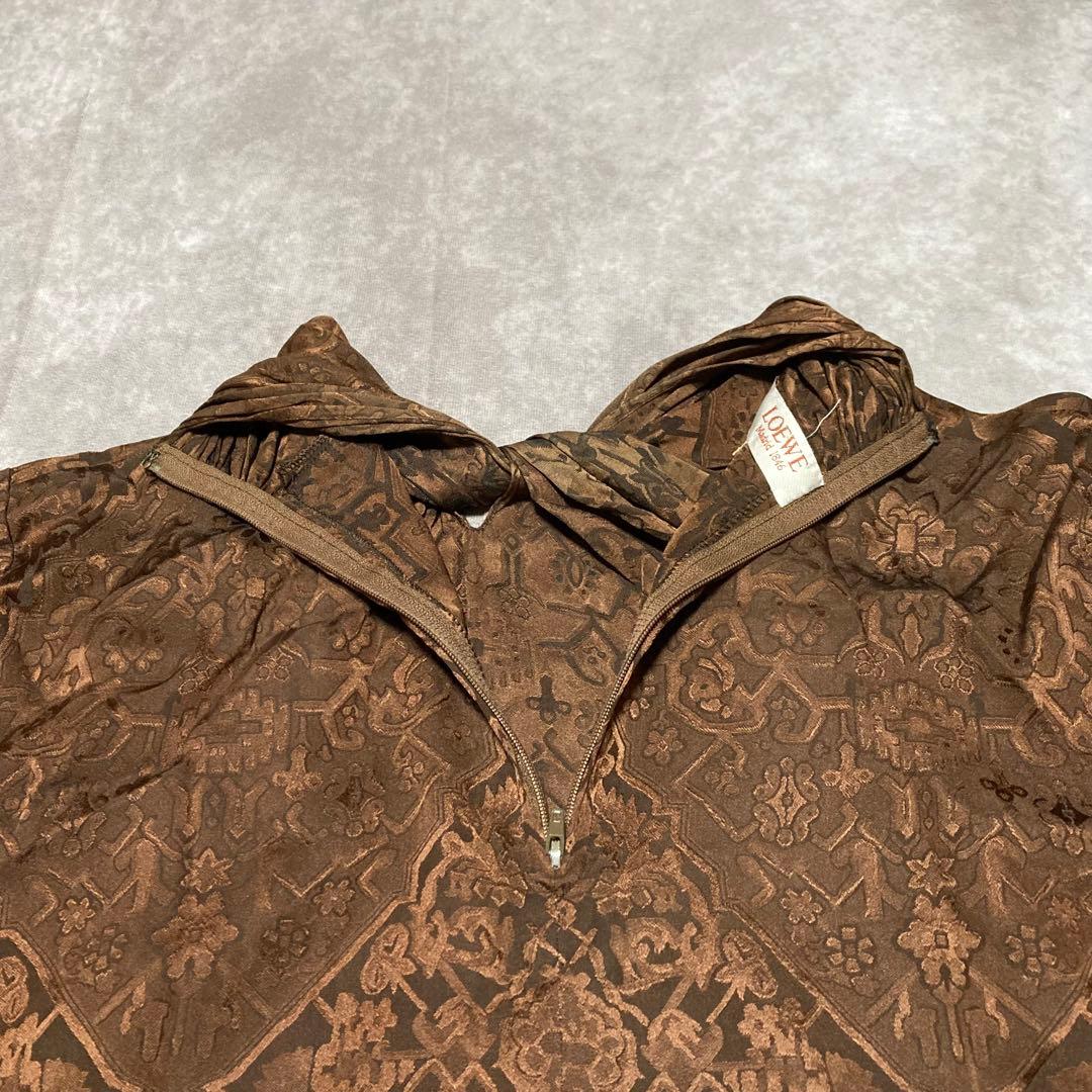 希少　ロエベ　LOEWE (40) ブラウス　トップス　総柄　シルク100%