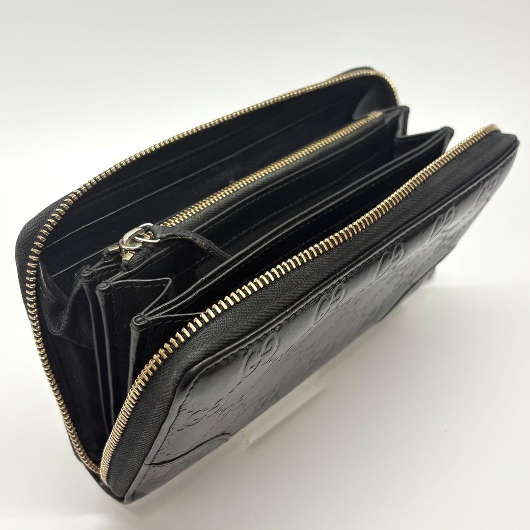 GUCCI グッチ　長財布　ラウンドファスナー　シマ