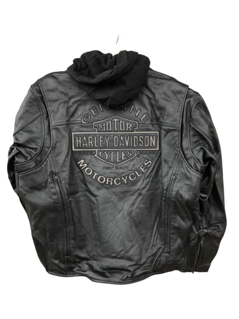 新品 Harley-Davidson フード付きライダースレザージャケット XL