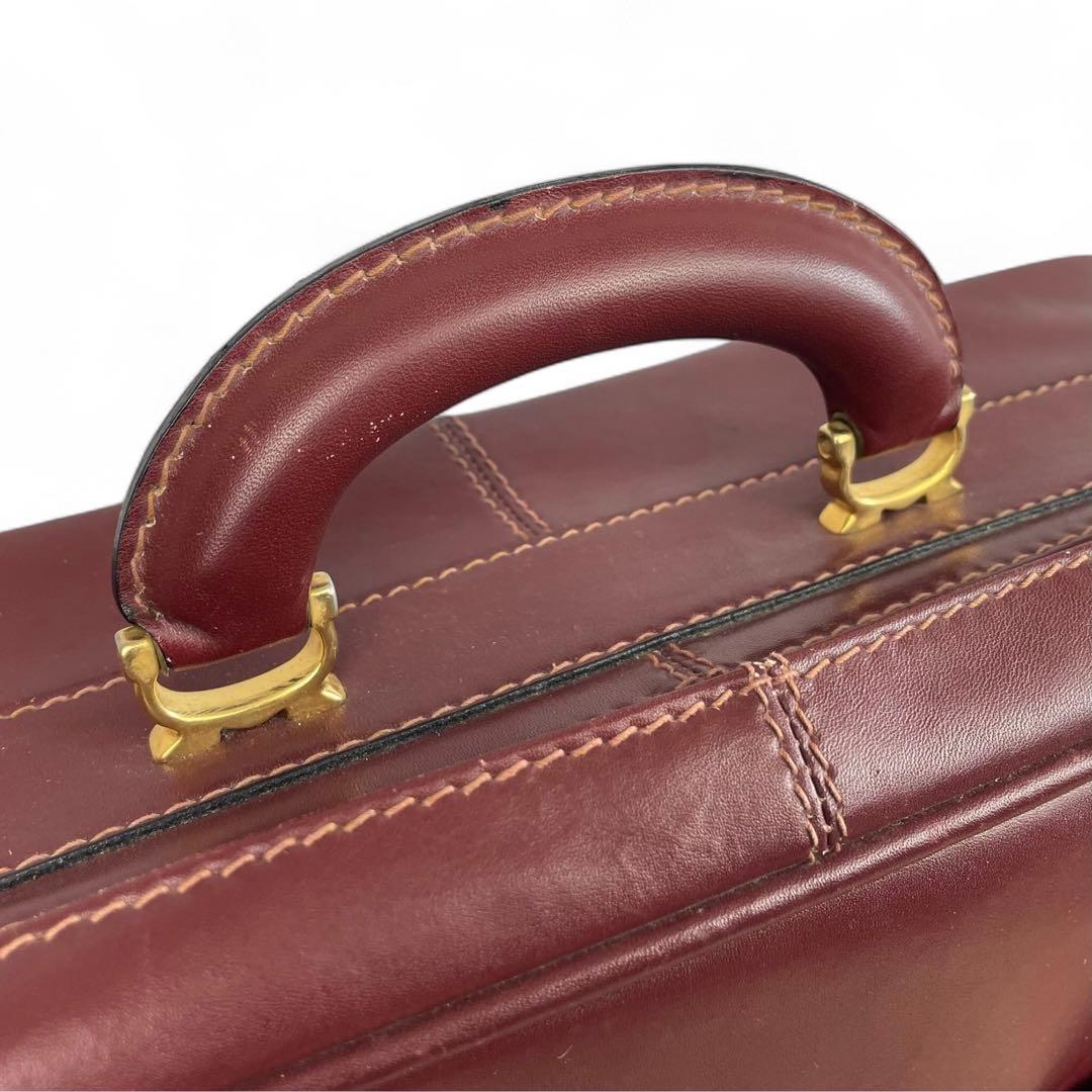 カルティエ マストライン レザー 2way トランクケース バッグ ボルドー