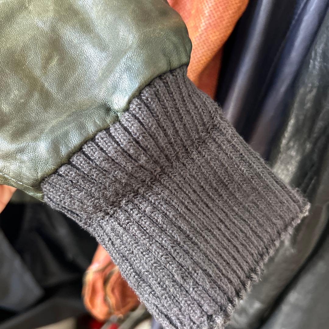 Giorgio Brato ダークグリーン レザーライダース　ジョルジオブラッド