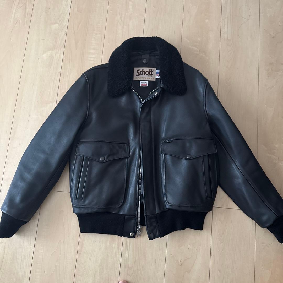 ジャケット・アウター Supreme 16FW Leather A-2 Fight Jacket S