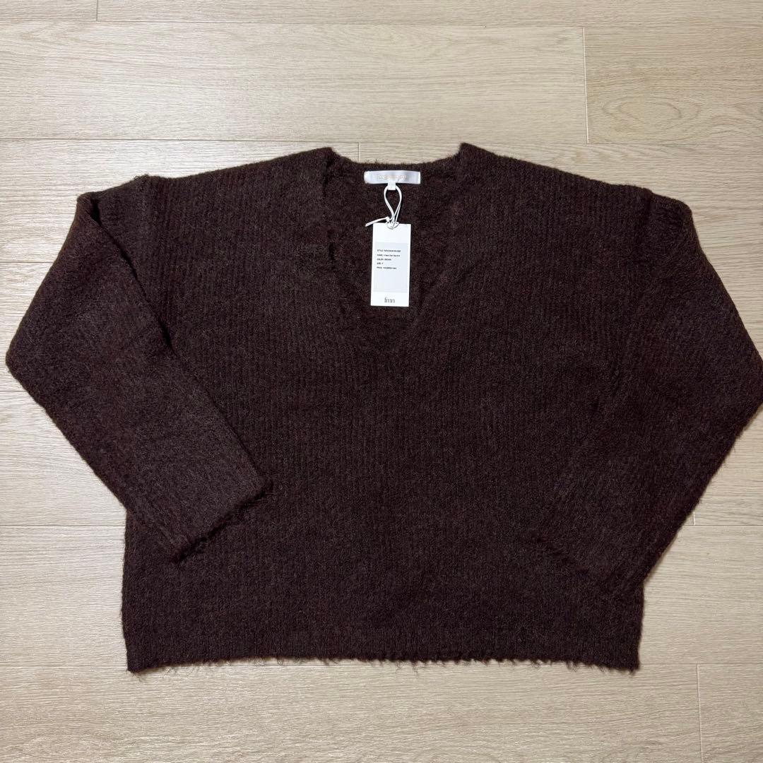 Forget-me-nots フォーゲットミーノッツ Vネック ニット ブラウン