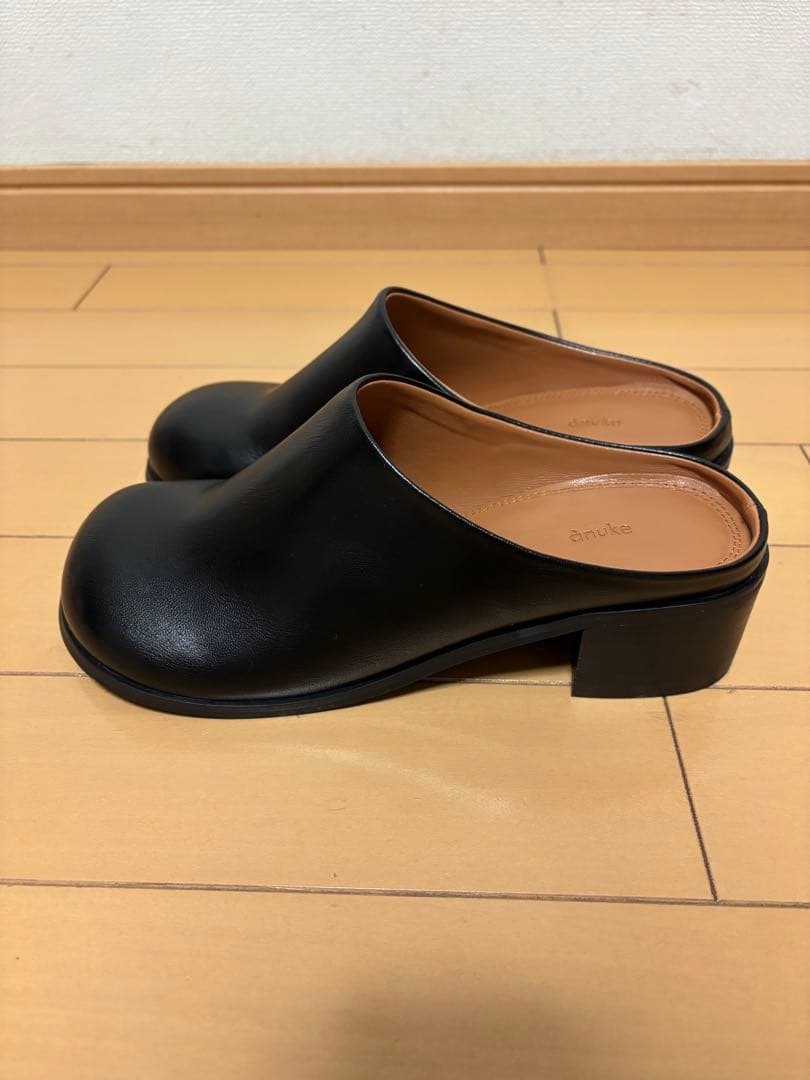 靴 anuke ecoleather heel slip-ons 37