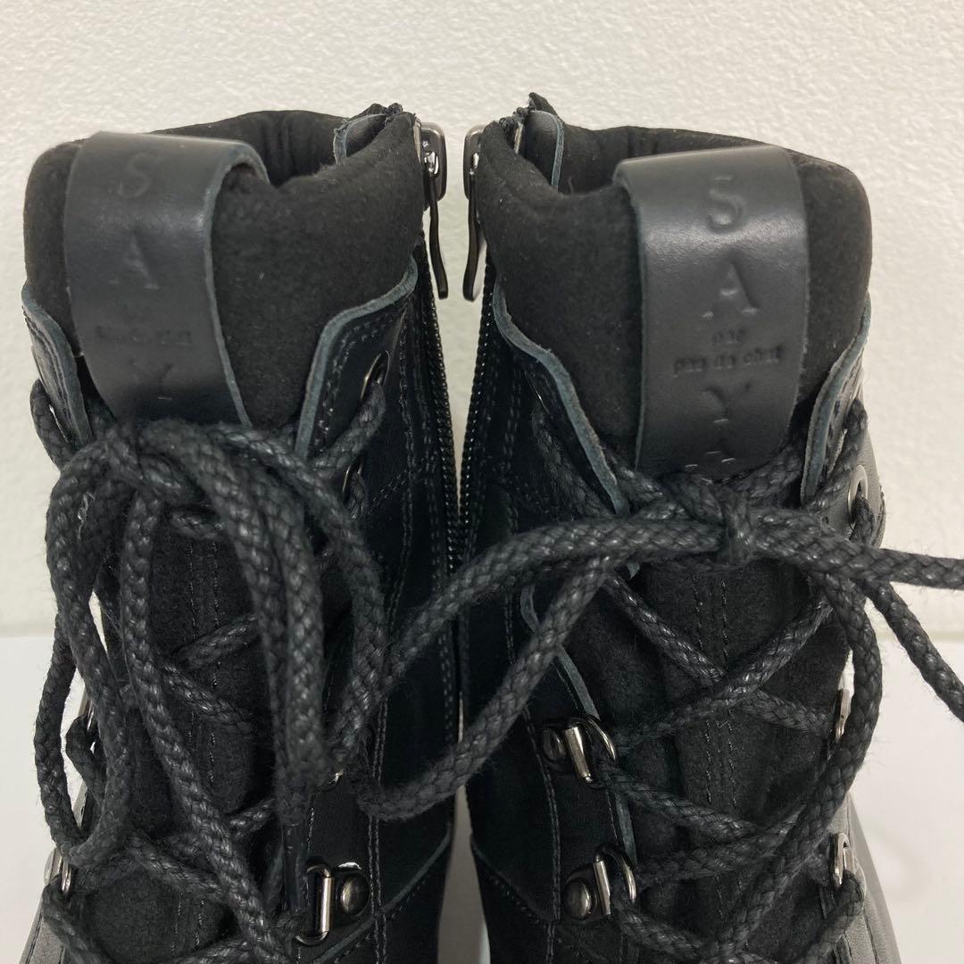 美品　サヤ SAYA レースアップ　ショートブーツ サイドジップ　日本製