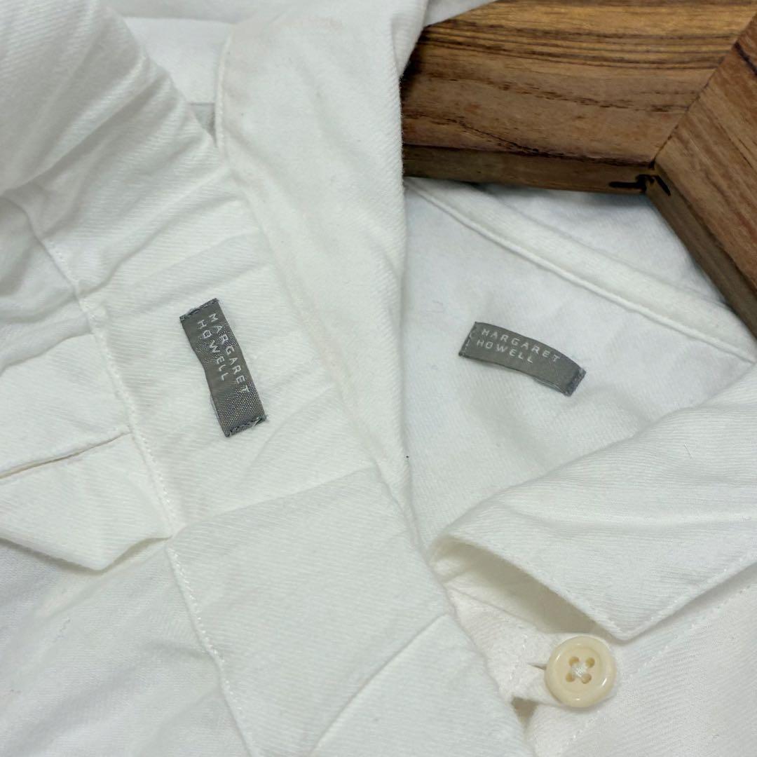 マーガレットハウエル☆ルームウェア パジャマ F ブラウス イージーパンツ 白