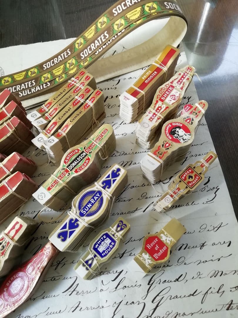 20束♡ビンテージシガーバンドたっぷり20束セット　おまけ付き　海外紙モノ