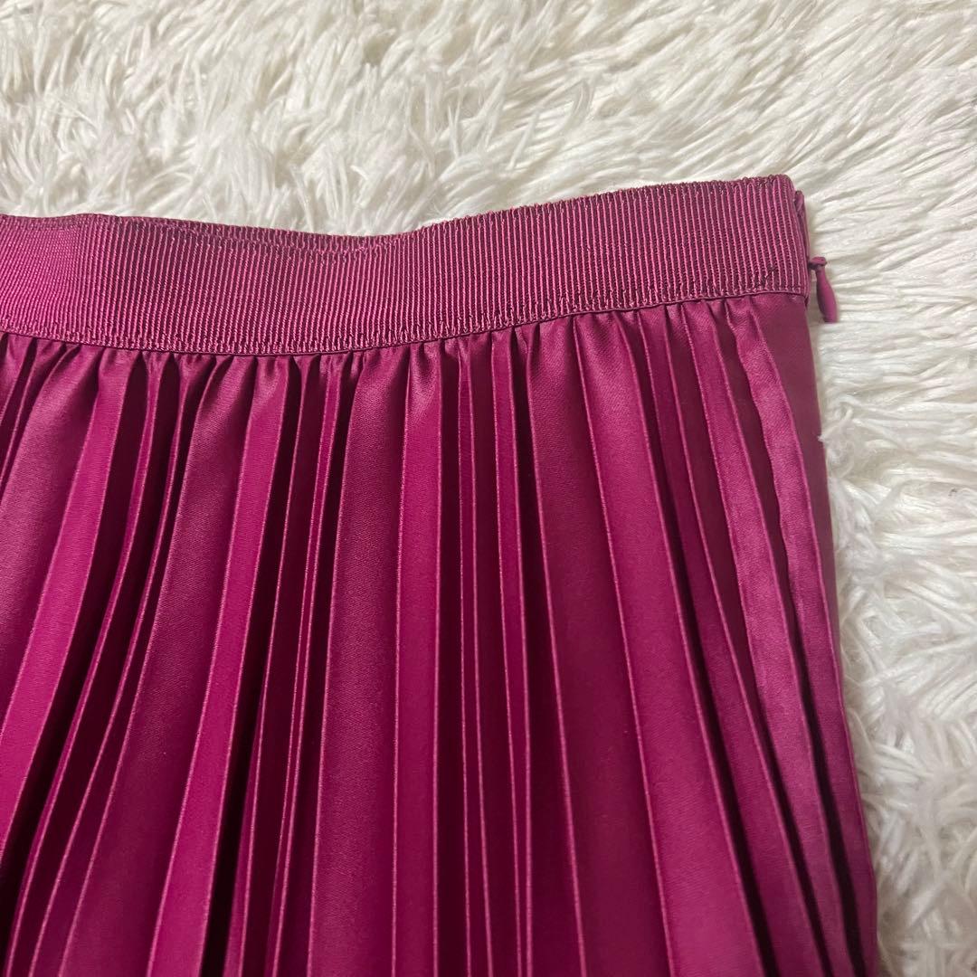 ANAYI アナイ　定価31900円　レザーライクプリーツスカートパープルピンク