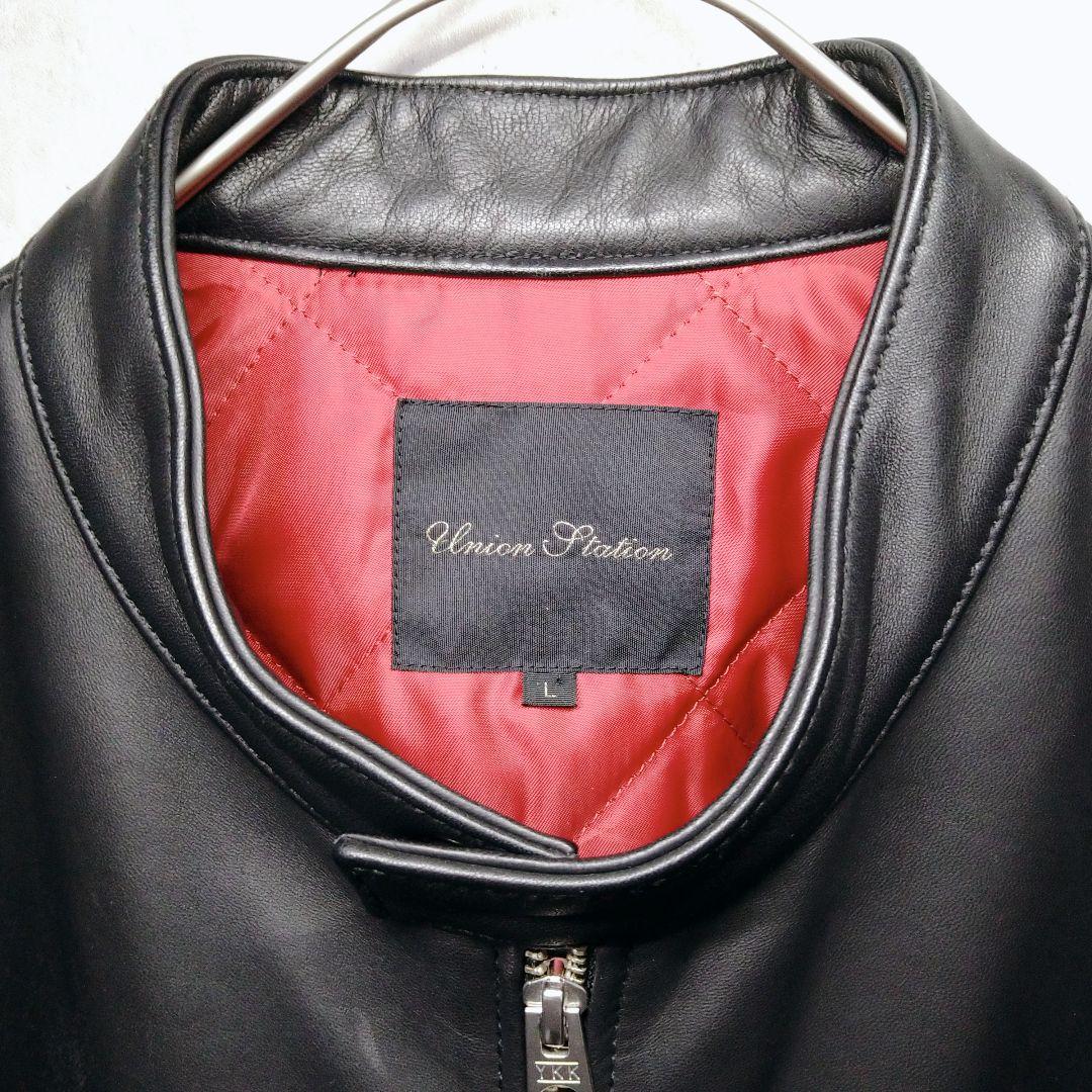 【美品】ユニオンステーション メンズビギ レザージャケット 羊革 Lサイズ