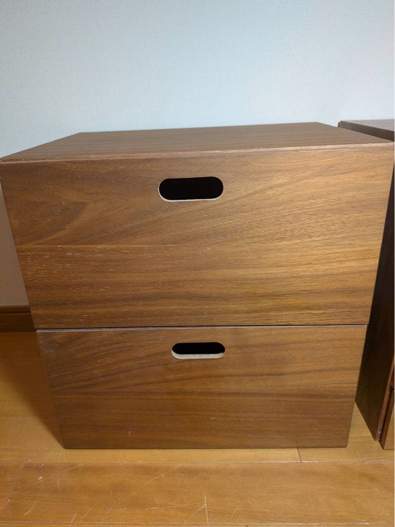 ■送料込■無印 スタッキングチェスト 引出し 収納 棚 ウォールナット 木製