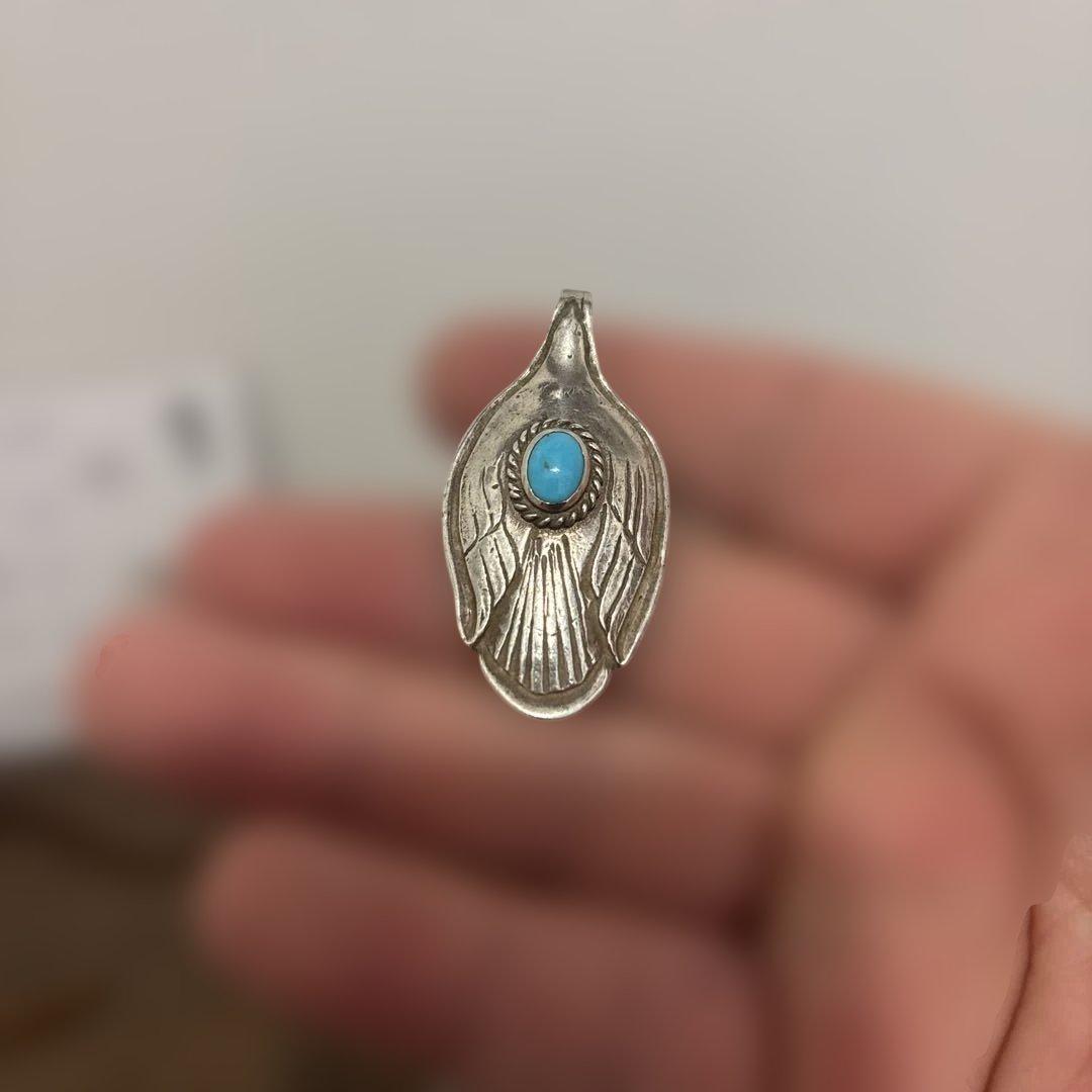 ゴローズ　銀縄ターコイズ付きスプーン　革紐付き【本物】