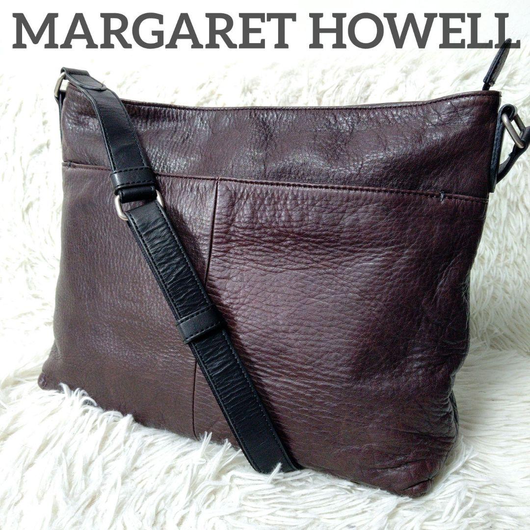 美品 ✨️ マーガレットハウエル MHL レザーショルダーバッグ ダークブラウン