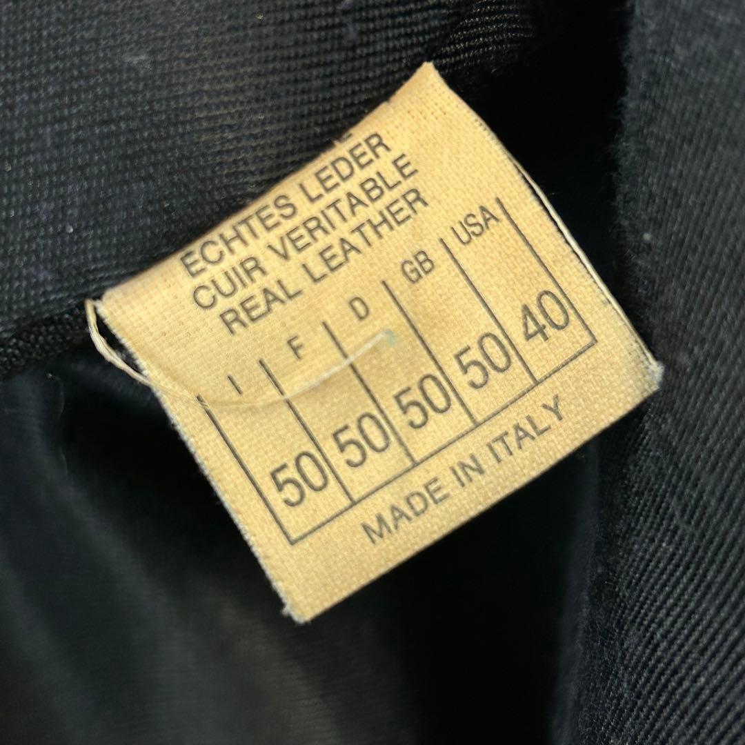 古着　OLD ヴィンテージ 本革レザージャケット　カーコート　イタリア製　激渋