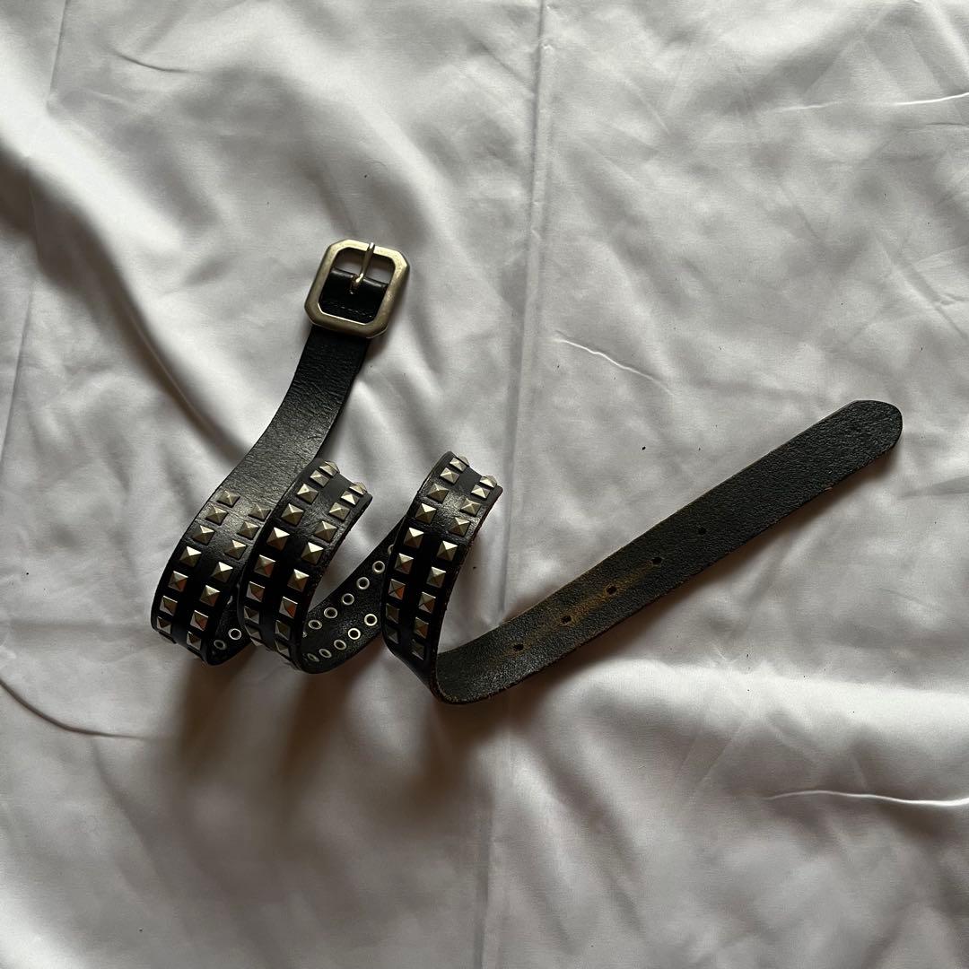00s y2k スタッズ ベルト 本革 archive vintage